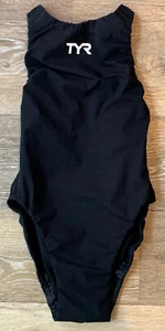 TYR Women's Youth Small Black AP12 Type Open Back Swim Speed Suit USA Made New - Picture 1 of 5