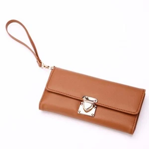 Luxury Ladies Long Wallet Multi-Function Large-Capacity Lock Clasp Clutch-Brown - Picture 1 of 6