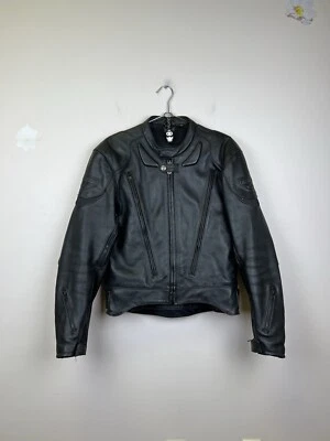 FIRSTGEAR Vintage Leather Motorcycle Jacket Mens Size 44 Black leather biker M - Image 1 of 4