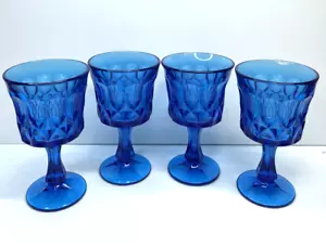 Juego de 4 copas vintage Noritake Perspective azul cobalto vino agua 6,5" - Imagen 1 de 4