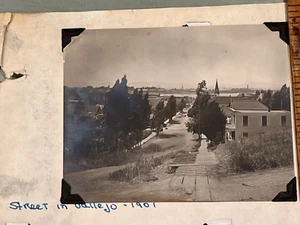 1899 Street scene Vallejo CA nitrate photograph 4.5” - Picture 1 of 3