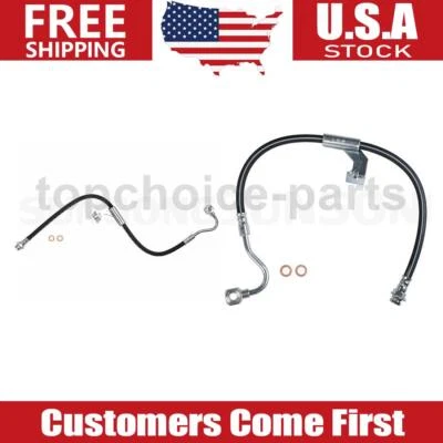 2x Front Left & Right Brake Hose Brake Line For 1983-1996 GMC G3500 - Image 1 of 4