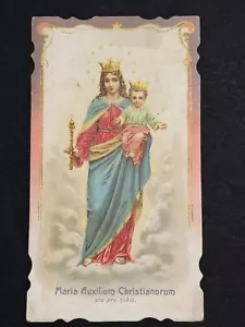 carta sacra cromolitografia santino immagine pieuse "VERGINE MARIA AUXILIADORA" - Foto 1 di 1