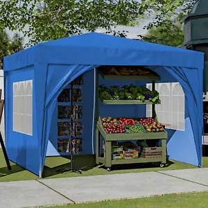 Faltpavillon 3x3m Pop-up Pavillon Wasserdicht Gardenpavillon Partyzelt Blau - Bild 1 von 8