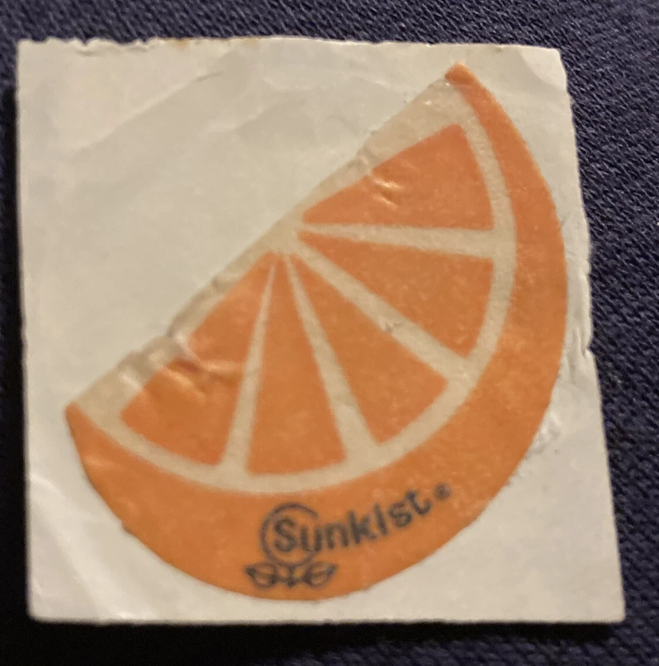 "Pegatina vintage años 80 Sunkist naranja rasguño y olfato 1,5""" Foto 1 de 1