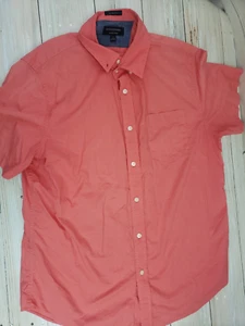 Camisa Banana Republic Para Hombres Calce Ajustado Abotonada Rosa Talla Grande Manga Corta - Imagen 1 de 7