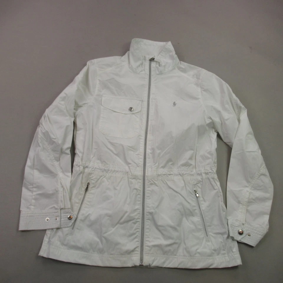 Polo Ralph Lauren Jacket Womens Medium Long Sleeve Zip Lightweight White - Image 1 of 4