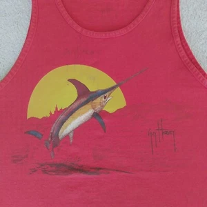 Camiseta sin mangas Guy Harvey para hombre grande firmada pez rojo gráfico logotipo camiseta deportiva - Imagen 1 de 10