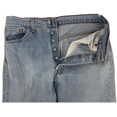 Vintage Levi's 501 XX Mens W34 L36 90s Light Wash Jeans Button Fly Made in USA - Image 1 of 4