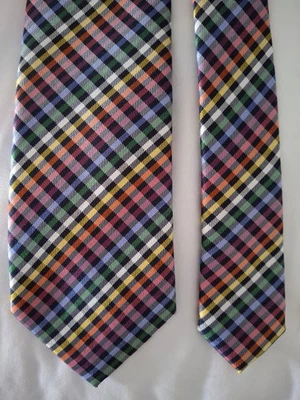 Charles Tyrwhitt Neck Tie Colorful Plaid Rainbow Colors - Image 1 of 4