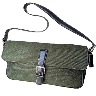 Bolso de hombro Coach verde inglés lana Hamptons bolso hobo hebilla magnética # 7763 Foto 1 de 4