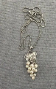 Vintage GM 925 STERLINGSILBER 16" Kette Halskette 1,5 Traube Anhänger - Bild 1 von 10