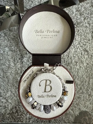 BELLA PERLINA бисером браслет новый в коробке со стразами жемчуг серебро/золото стекло бусина BP50007 - Изображение 1 из 4