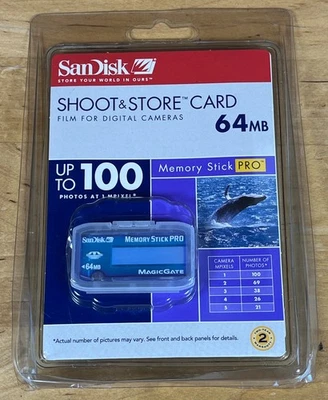 SanDisk Shoot & Store Card 64mb Memory Stick Pro Magic Gate New SDMSS-64-10 - Image 1 of 2