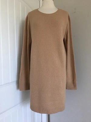 POLO RALPH LAUREN BLUE LABEL WOOL CASHMERE SUEDE ELBOW SWEATER SHORT DRESS SZ L - Image 1 of 4