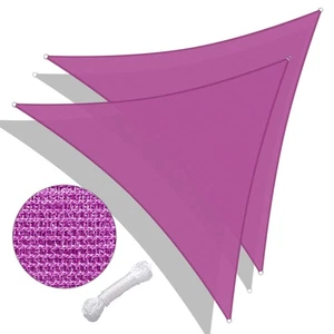 22 Fuß 97 % UV Block Dreieck Sonnenschutz Segel Überdachung Abdecknetz Außenpool 2er-Pack - Bild 1 von 12