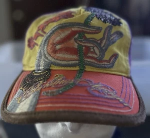 Y2K CHRISTIAN AUDIGIER KIDS FLOWER EMBROIDERED YOUTH CAP RHINESTONES ACCENTS - Picture 1 of 4