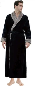 Plüsch Fleece Bademäntel für Männer leichte, weiche und warme Flanell Bademäntel für Männer - Bild 1 von 4