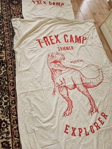 Dino T-Rex Bettwäsche rot weiss 135 x 200 cm  - Bild 1 von 4