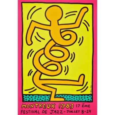 Póster original del Festival de Jazz Keith Haring Montreux con marcas de autenticidad Foto 1 de 2