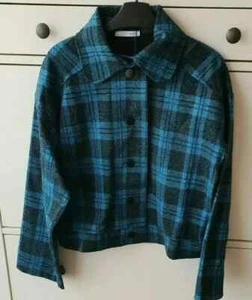 ZARA BLUE CHECK OVERSHIRT COAT /JACKET BNWT SIZE S - Picture 1 of 10