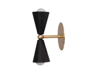 2 Light Short Vanity Handmade Vintage Wall Mid Century Modern Raw Brass Sputnik - Picture 1 of 6