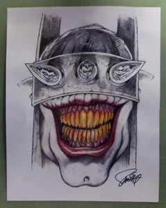 IMPRESIÓN ARTÍSTICA ORIGINAL de Batman Who Rise con (B/N) 3-ROBIN de JOHN "SMITTY" SMITH * - Imagen 1 de 1