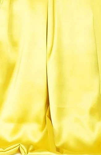 Indian Satin Fabric 4YD Dressmaking Tunic Top Material Sewing Yellow Fabric 44"W - Image 1 of 1