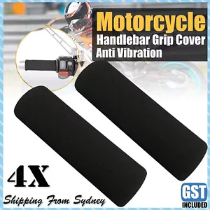 2 Pairs Motorbike Motorcycle Slip-On Foam Anti Vibration Comfort Handlebar Cover - Picture 1 of 12