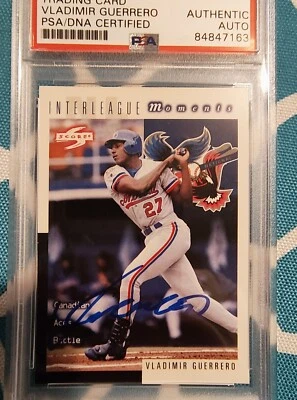 1997 Pinnacle Interleague moment #267 Vladimir Guerrero PSA autógrafo autêntico  - Imagem 1 de 2