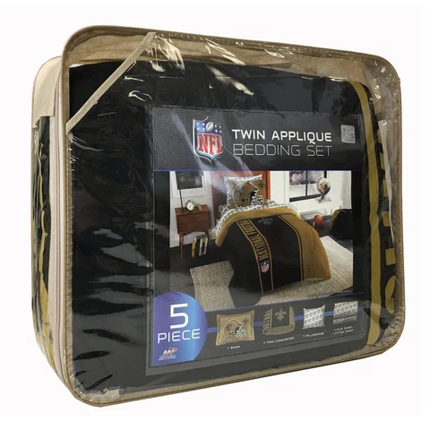 5pc NFL New Orleans Saints Bedding Set Comforter Pillowcase Sheet Set Twin Size Cover
