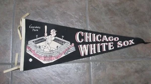 GREAT OLD VINTAGE Chicago White Sox Baseball Team Pennant Stadium 1950s ? - Picture 1 of 8