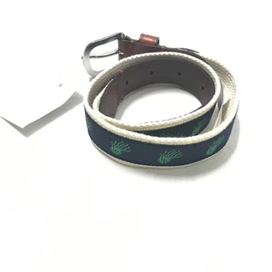 J.Crew Crewcuts Patterned Belt Size M Boys Kids CE363 Blue Green Brown New - Picture 1 of 7