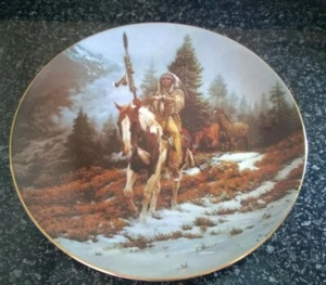 Hamilton Mystic Warriors Collection Windrider American Indian Plate 1992 - Foto 1 di 3