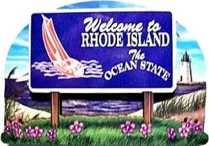 Rhode Island State Welcome Sign Artwood Fridge Magnet - Bild 1 von 1