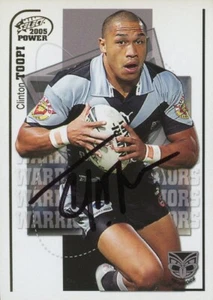 Signed 2005 New Zealand Warriors NRL Select Power Card - Clinton Toopi - Picture 1 of 3