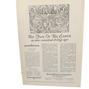 Vintage 1927 Rand McNally Face of the Earth Ad Advertisement - Picture 1 of 3