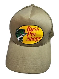 Bass Pro Shops Logo Hat - Mesh Trucker Hat- Snapback Cap in Beige - Unisex - Picture 1 of 8