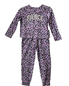 Garanimals Girls 8 Pants Set Purple Leopard Print Knit Top Fleece Pants New - Picture 1 of 14