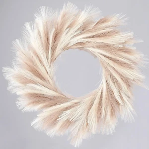 Pampas Grass Wreath 26’’ Faux Pampas Wreath for All Seasons Artificial Pampas Wr - Picture 1 of 7