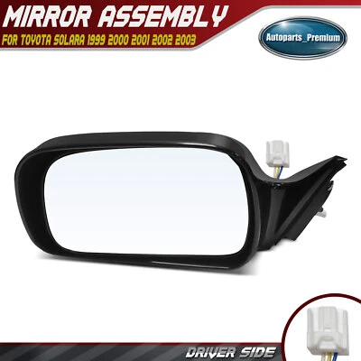 Espejo retrovisor eléctrico lado conductor izquierdo negro liso 3 pines para Toyota Solara 1999-2003 Foto 1 de 4