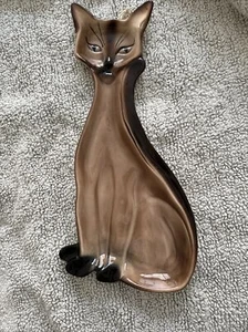 Vintage California Pottery Siamese Cat MCM 18" Tall Wall Hanging ~Plaque ~Tray - Picture 1 of 7