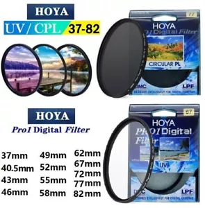 Hoya UV / CPL Pro-1 Digital Slim Camera Lens Filter 52/55/58/62/67/72/77/82mm - Picture 1 of 20
