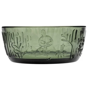 Moomin Arabia Glass Bowl 12 cm 0.35 L Pine Green - Picture 1 of 4