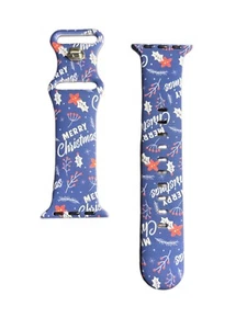 Merry Christmas Purple Silicone Watch Band Compatible Apple fits 38/40/41 mm - Picture 1 of 9