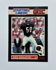 MIKE SINGLETARY 1989 KENNER STARTING LINEUP CARD ONE ON ONE - CHICAGO BEARS