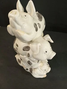 Fitz & Floyd Pig Pile Stacked Ceramic Pigs Approx. 8" tall VGC - Picture 1 of 9