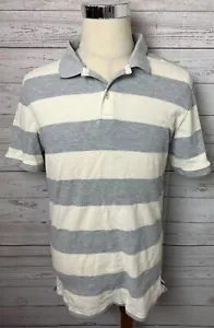 Gap Herren grau gestreift kurzärmlig schmale Passform Poloshirt Größe Large - Bild 1 von 7