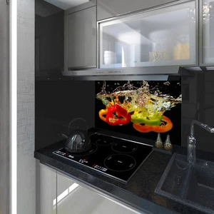 Spritzschutz Hartglas Modern Unikat Küche Pfeffer Spritzwasser alle Größen - Bild 1 von 3