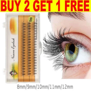 60 Flare Clusters Individual Eye Lashes Extension C Curl Knot Lashes/Knot Free ↖ - Picture 1 of 28